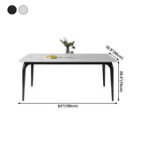 Rectangle Shape Industrial Dining Table Fixed Table with Sintered Stone Clearhalo 'Dining Tables & Seating' 'Dining Tables' 'dining_table' 'furn' 'furn_dining_table' 'Furniture' 'furniture_dining_table' 'Kitchen & Dining Furniture' 'kitchen' 'kitchen_dining_table' 1200x1200_40f546fd-4624-4871-8fac-6d581ee9b31a
