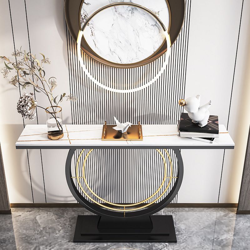 Tavolo da rettangolo di accento console in pietra contemporanea tavolo da rettangolo per sala