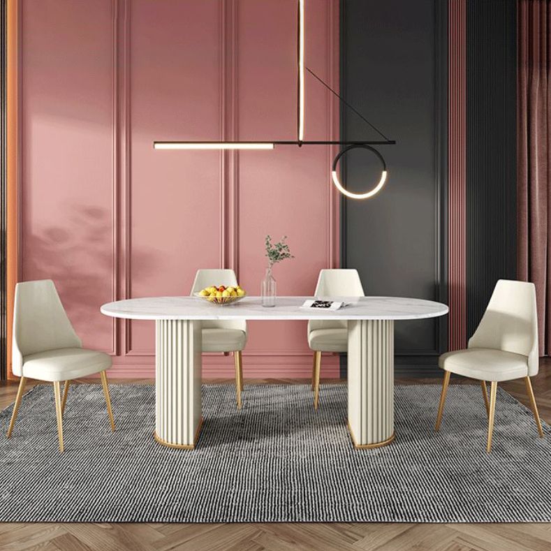 Nordic Glam rechthoekige gesinterde stenen tafelset 1/2/5/7-delige eetset