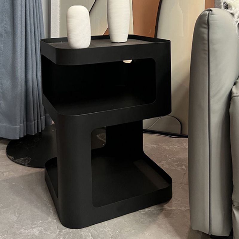 21.7" Tall Block End Table 3-Tier Metal Accent Side Table for Living Room Clearhalo 'Coffee & Accent Tables' 'End & Side Tables' 'end_side_tables' 'furn' 'furn_end_side_tables' 'Furniture' 'Living Room Furniture' 1200x1200_40f7810e-d94f-4b4f-9673-c322655175ec