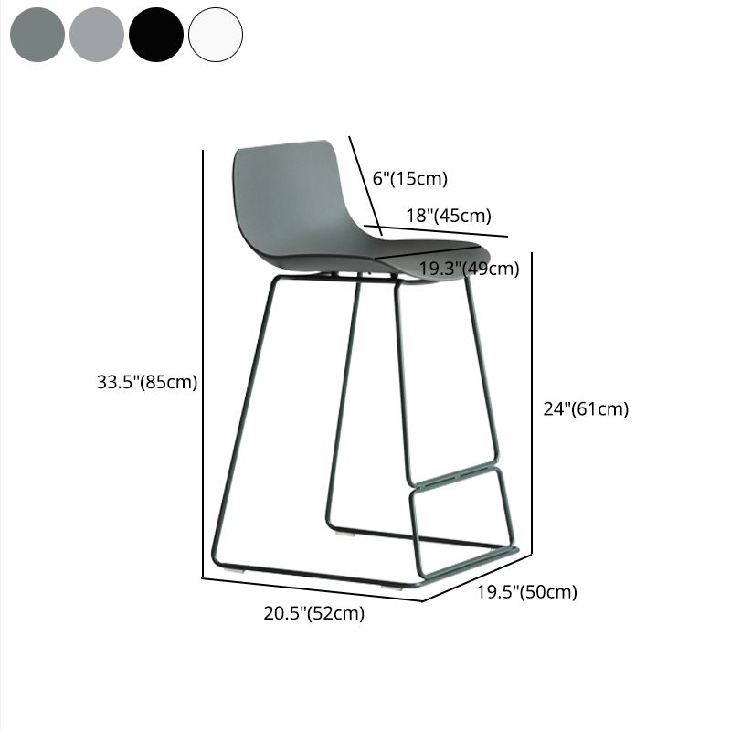 Modern Metal Plastic Bar Stools Indoor Barstool with Iron Legs and Low Back Clearhalo 'Bar Furniture' 'Bar Stools' 'bar_stools' 'furn' 'furn_bar_stools' 'furniture_bar_stools' 'Kitchen & Dining Furniture' 'kitchen&dining_furn' 'kitchen' 'kitchen_furn' Furniture' 1200x1200_40f97712-b838-4c3c-b519-dd75bf9a7f45