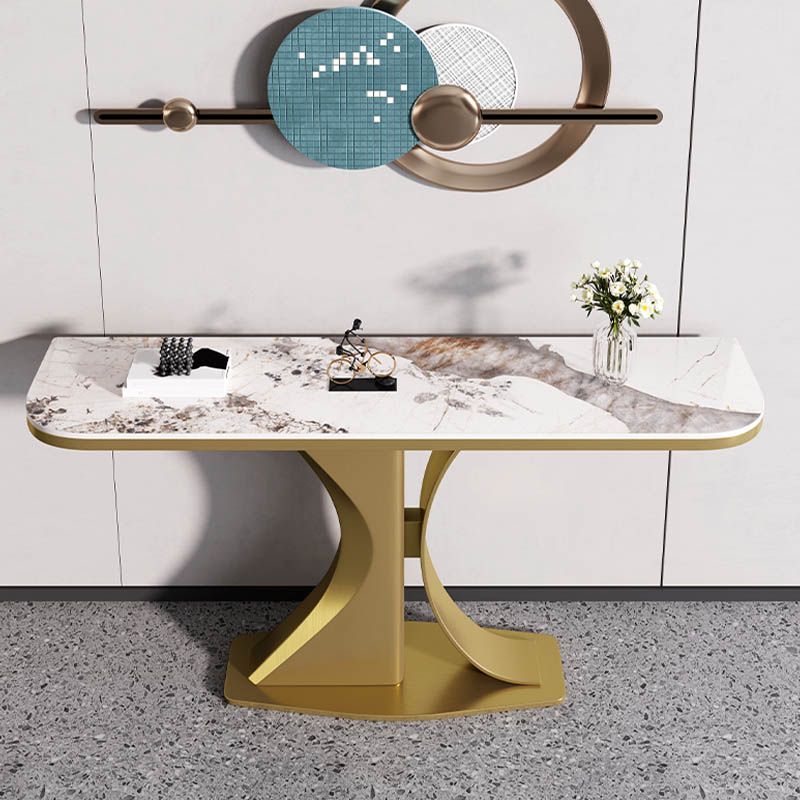 Tavolino moderno console a mezza luna tavolino in oro/grigio