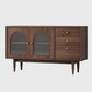 Sideboard moderno a buffet pino in legno solido 3 cassetti e 2 mobili porte a buffet sideboard