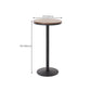 Mesa de bar fija de madera, mesa de Pub de madera maciza de hierro negro para Patio