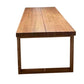 Table à manger en bois massif, Table de dîner de forme rectangulaire pour le salon