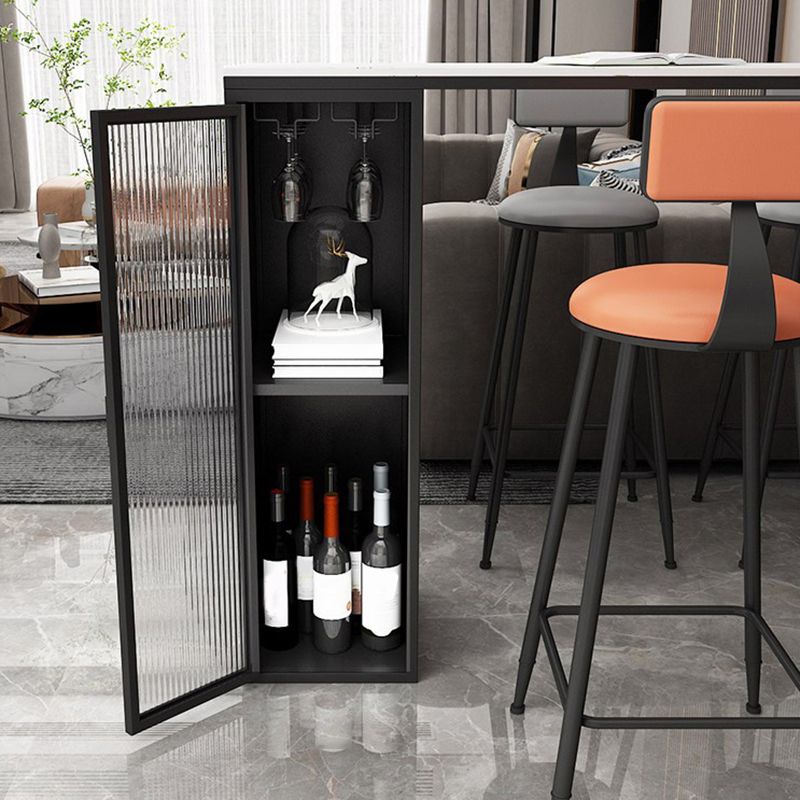 Modern Style Bistro Bar Table Sintered Stone Bar Table with Storage Clearhalo 'Bar Furniture' 'Bar Tables' 'bar_tables' 'furn' 'furn_bar_tables' 'Furniture' 'Kitchen & Dining Furniture' 1200x1200_40fd953f-6a05-4572-89f7-1a4a4b3ccfdb