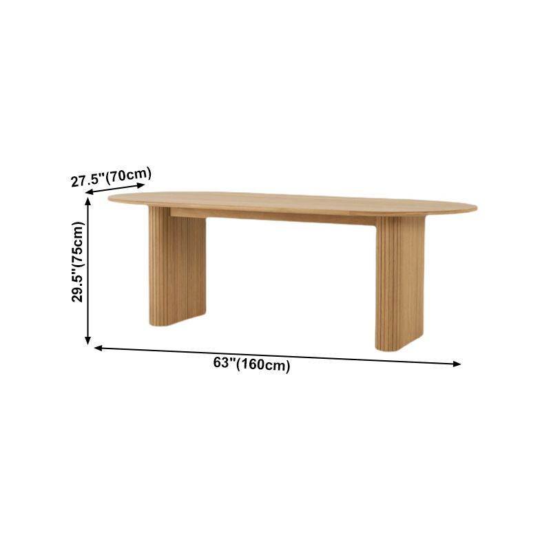 Oval Double Pedestal Modern Dining Table Pinewood Fixed Table for Kitchen Clearhalo ' dining_table' 'Dining Tables & Seating' 'Dining Tables' 'furn' 'furn_dining_table' 'Furniture' 'furniture_dining_table' 'Kitchen & Dining Furniture' 'kitchen&dining_furn' 'kitchen' 'kitchen_dining_table' 1200x1200_40fea9f3-947a-461b-aa02-5160fe50f8ed
