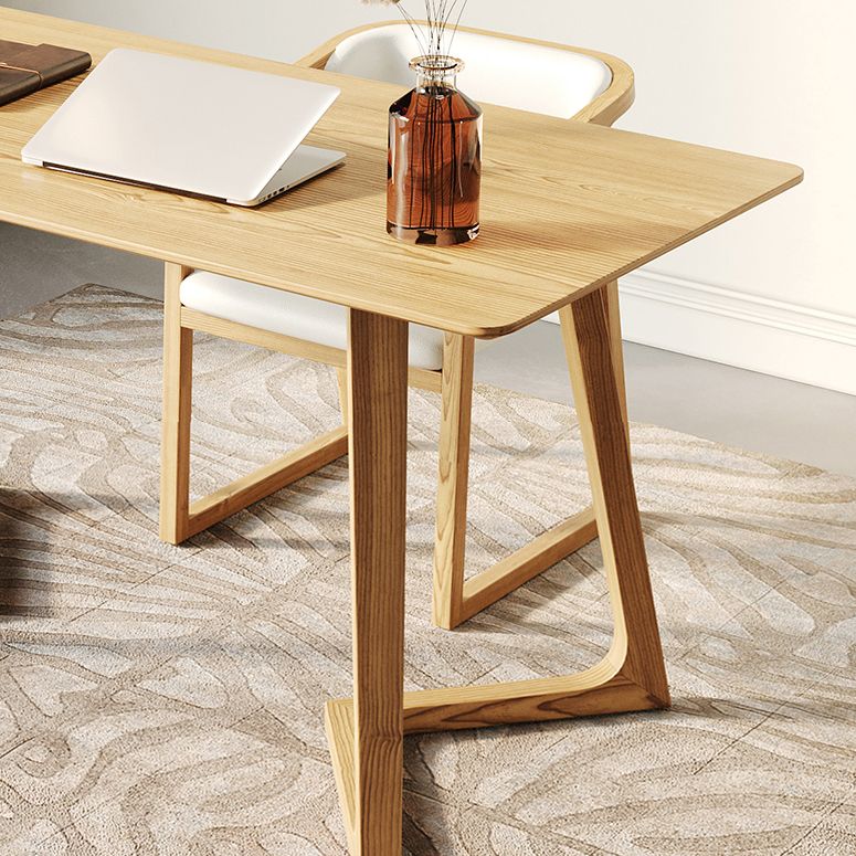 Modern Pine Wood Table for Restaurant Rectangle Indoor Table with Double Pedestal Clearhalo ' dining_table' 'Dining Tables & Seating' 'Dining Tables' 'furn' 'furn_dining_table' 'Furniture' 'furniture_dining_table' 'Kitchen & Dining Furniture' 'kitchen&dining_furn' 'kitchen' 'kitchen_dining_table' 1200x1200_41002ae7-7552-4732-a534-a46ce3a1036e