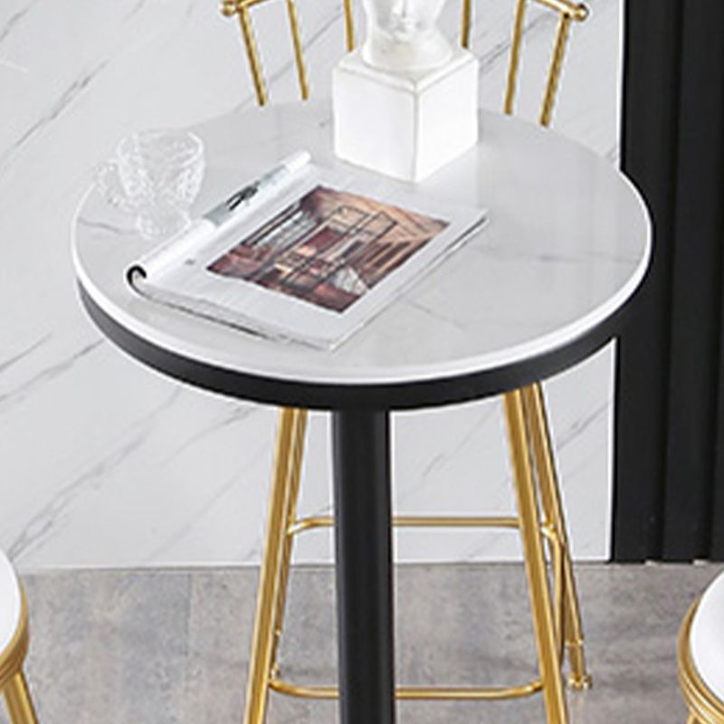 Runder Stein-Bar-Esstisch, Glamour-Stehtisch für das Wohnzimmer