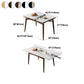 Midcentury Stone Dining Table Rectangle 4 Legs Furniture,43.3"L x 31.5"W x 30.7"H Clearhalo ' dining_table' 'Dining Tables & Seating' 'Dining Tables' 'furn' 'furn_dining_table' 'Furniture' 'furniture_dining_table' 'Kitchen & Dining Furniture' 'kitchen&dining_furn' 'kitchen' 'kitchen_dining_table' 1200x1200_410263a6-d7d2-4d47-b3ec-fc959a0e5f86