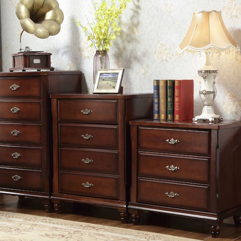 Dark Brown 3/4/5 Drawer Chest 26.57" Wide Solid Wood Accent Chest Clearhalo 'Cabinets & Chests' 'cabinets_chests' 'furn' 'furn_cabinets_chests' 'Furniture' 'Living Room Furniture' 1200x1200_4102b6cb-3d93-4e6f-97d3-2f54606d4edc