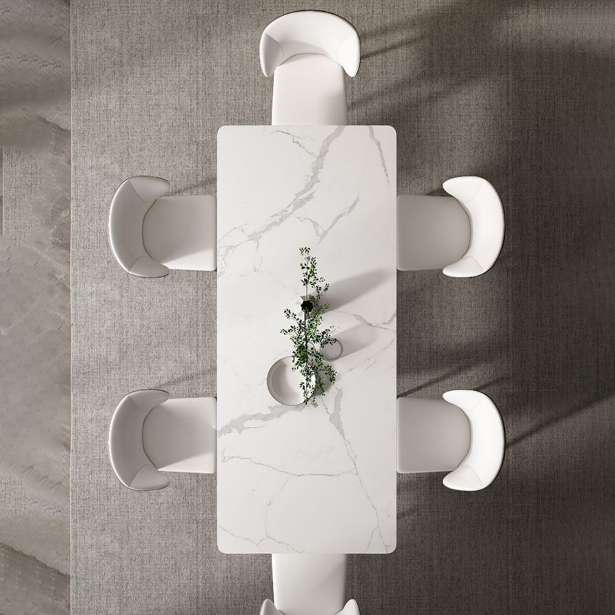 Designer Style Sintered Stone Dining Set Rectangle 1/4/5/7 Pieces Dining Table Set Clearhalo 'Dining Room Sets' 'Dining Tables & Seating' 'dining_room_set' 'furn' 'furn_dining_room_set' 'Furniture' 'furniture_dining_room_set' 'Kitchen & Dining Furniture' 1200x1200_41050fa1-cda9-43ad-8a32-f645543e5478