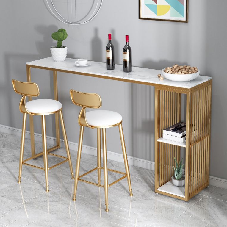 Rectangle Stone Bar Dining Table Industrial Bar Dining Table with Sled Base Clearhalo 'Bar Furniture' 'Bar Tables' 'bar_tables' 'furn' 'furn_bar_tables' 'Furniture' 'furniture_bar_tables' 'Kitchen & Dining Furniture' 1200x1200_41051b8c-471d-42a0-ad25-eab2b4bfd787