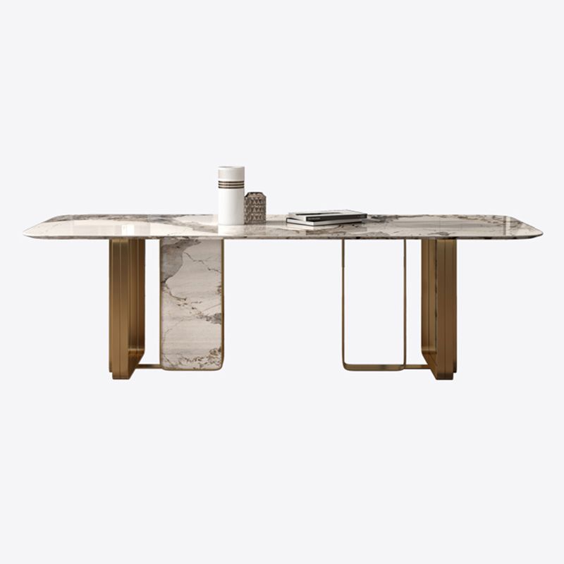 Glam Sintered Stone Gray Dining Table Standard Rectangle Shape Dining Table for Kitchen Clearhalo ' dining_table' 'Dining Tables & Seating' 'Dining Tables' 'furn' 'furn_dining_table' 'Furniture' 'furniture_dining_table' 'Kitchen & Dining Furniture' 'kitchen&dining_furn' 'kitchen' 'kitchen_dining_table' 1200x1200_41053034-f388-42ab-b67d-7af6b8695b8f