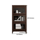 Espresso Shelf Bookcase Modern & Contemporary Bookshelf with Doors for Study Room