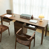 Table de bureau en bois massif moderne Home Writing Desk avec 5 tiroirs