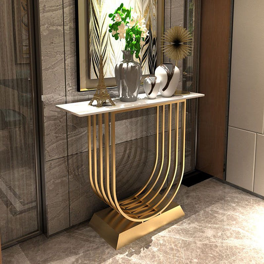 11.81" W Contemporary Console Accent Table Antique Finish Sofa Console Table