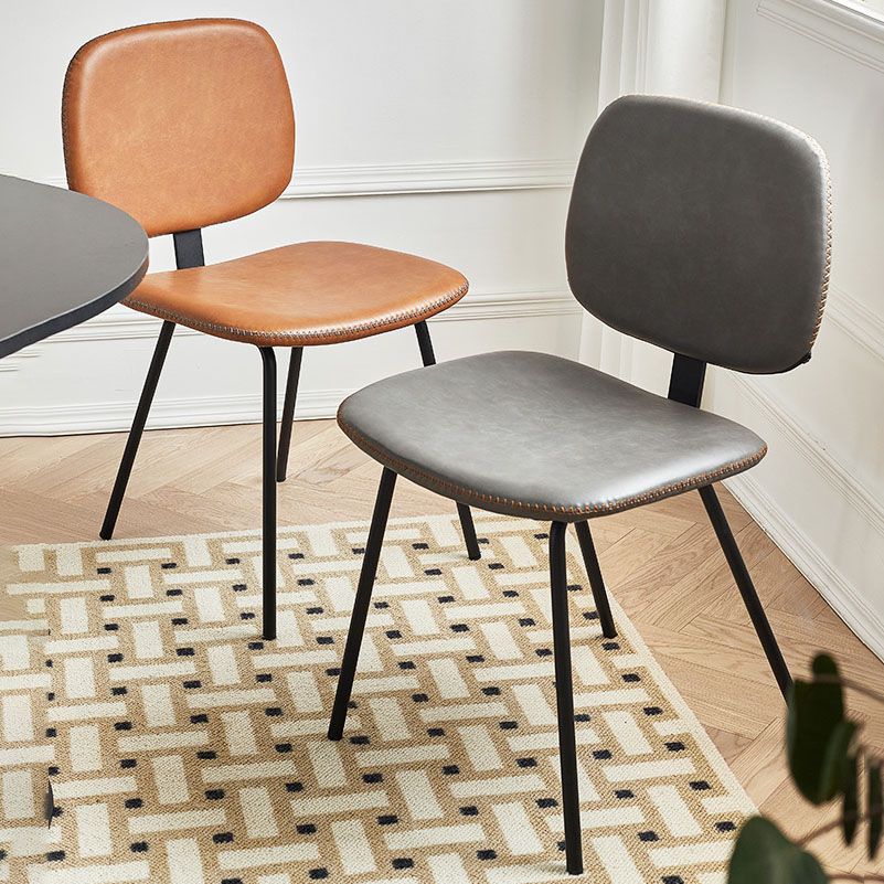 Contemporary Style Metal Dining Chair Matte Finish Dining Armless Side Chair for Kitchen Clearhalo ' kitchen&dining_furn' 'Dining Chairs' 'Dining Tables & Seating' 'dining_chair' 'furn' 'furn_dining_chair' 'Furniture' 'furniture_dining_chair' 'Kitchen & Dining Furniture' 'kitchen' 1200x1200_41066564-aea4-406c-926b-6836d09686c5