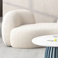 Beige Recessed Arm Curved Sofa Wool Contemporary Sofa for Apartment