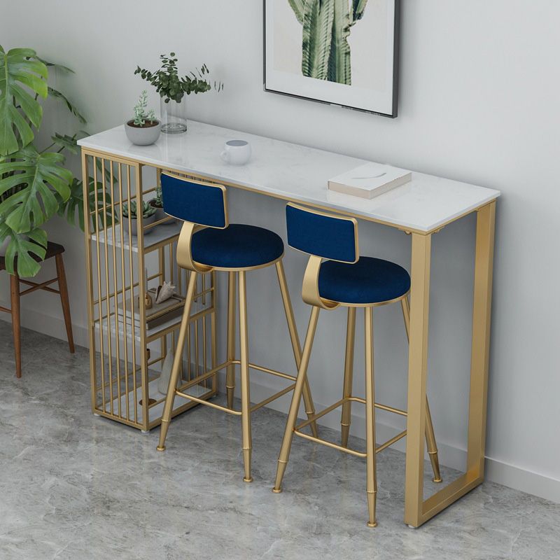 Glam Pub Height Dining Table Faux Marble Top Pub Table for Patio Use Clearhalo 'Bar Furniture' 'Bar Tables' 'bar_tables' 'furn' 'furn_bar_tables' 'Furniture' 'Kitchen & Dining Furniture' 1200x1200_410702e7-26e6-4c88-8301-74d45f0f6d54