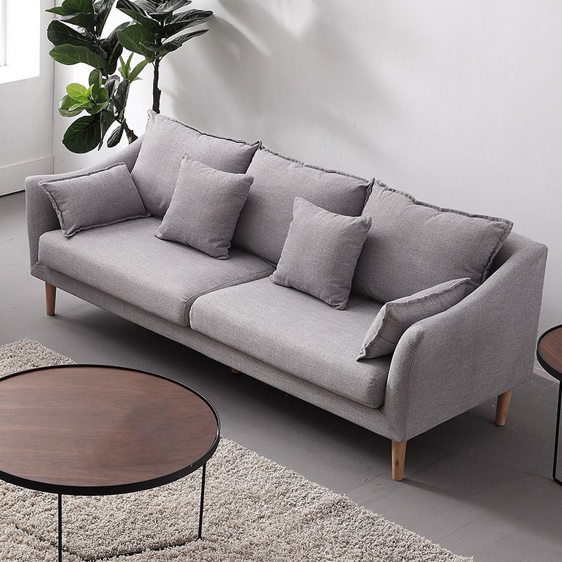 Modern Fabric Stationary Sofa 1/3-seat Flared Arm Sofa in Grey Clearhalo 'furn' 'furn_sofas' 'Furniture' 'Living Room Furniture' 'Sofa' 'sofas' 1200x1200_4107be79-fdc7-414c-bd98-8ef2eeb7cb13