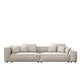 Modern White Cushions Square Arm Living Room Genuine Leather Seating