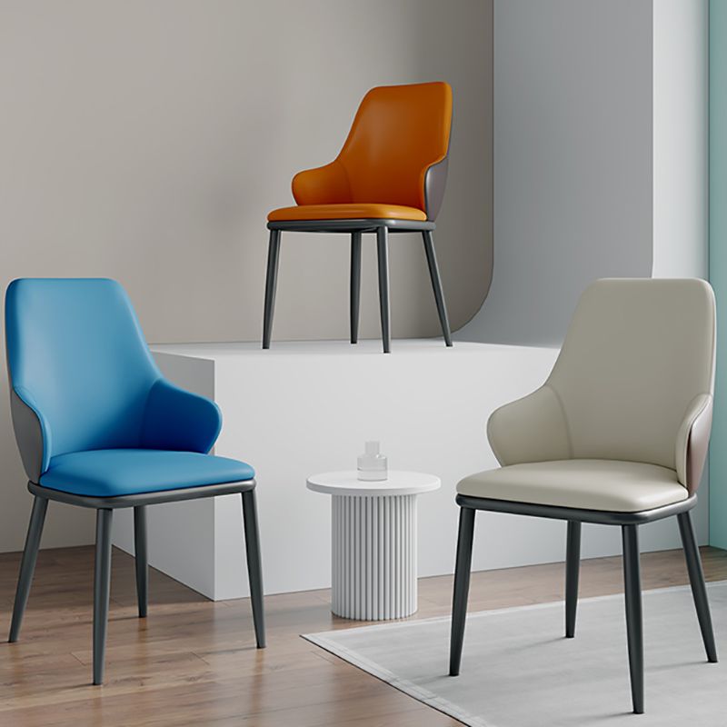 Industrial Design Arm Solid Back Dining Chairs Leather Dining Chairs for Kitchen Clearhalo ' kitchen&dining_furn' 'Dining Chairs' 'Dining Tables & Seating' 'dining_chair' 'furn' 'furn_dining_chair' 'Furniture' 'furniture_dining_chair' 'Kitchen & Dining Furniture' 'kitchen' 1200x1200_4108aefb-e345-4369-ba18-8eff476fffd9