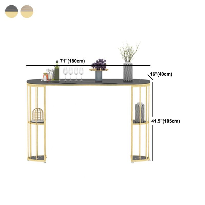 Tavolo da bar ovale in pietra sinterizzato tavolo da bistrot lussuoso con doppio piedistallo