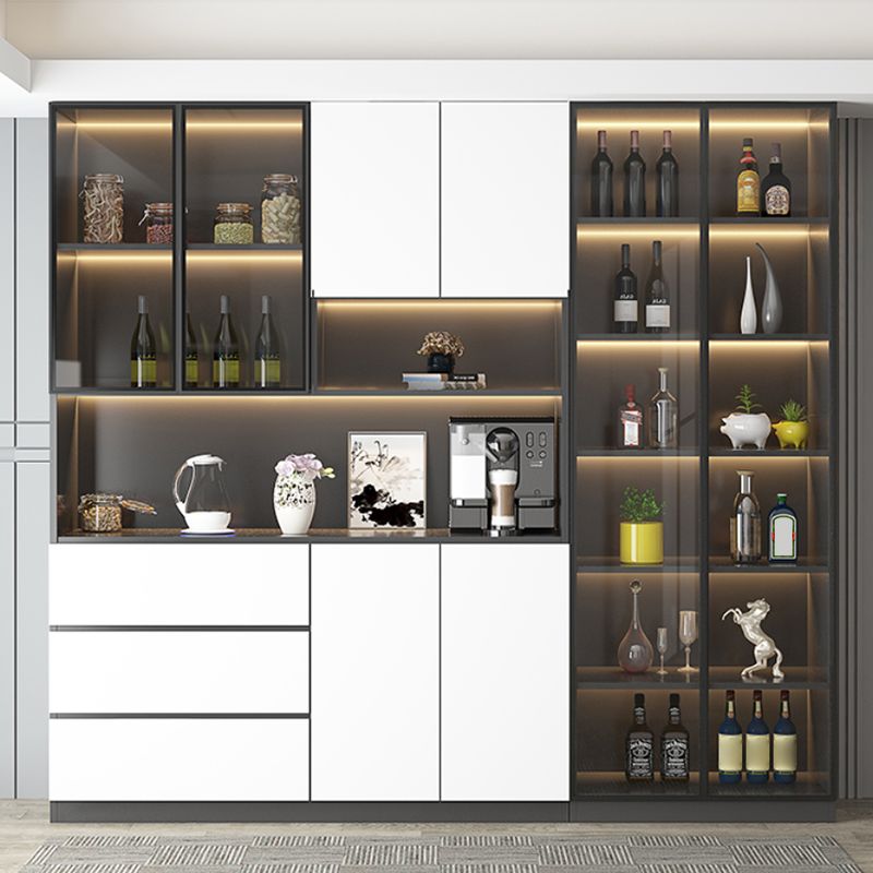 Modern Sideboard Cabinet Faux Wood Sideboard with Doors for Kitchen Clearhalo 'buffet_sideboard' 'Buffets & Sideboards' 'furn' 'furn_buffet_sideboard' 'Furniture' 'Kitchen & Dining Furniture' 1200x1200_410ad5ce-9459-4546-b898-19556bcf7c3b