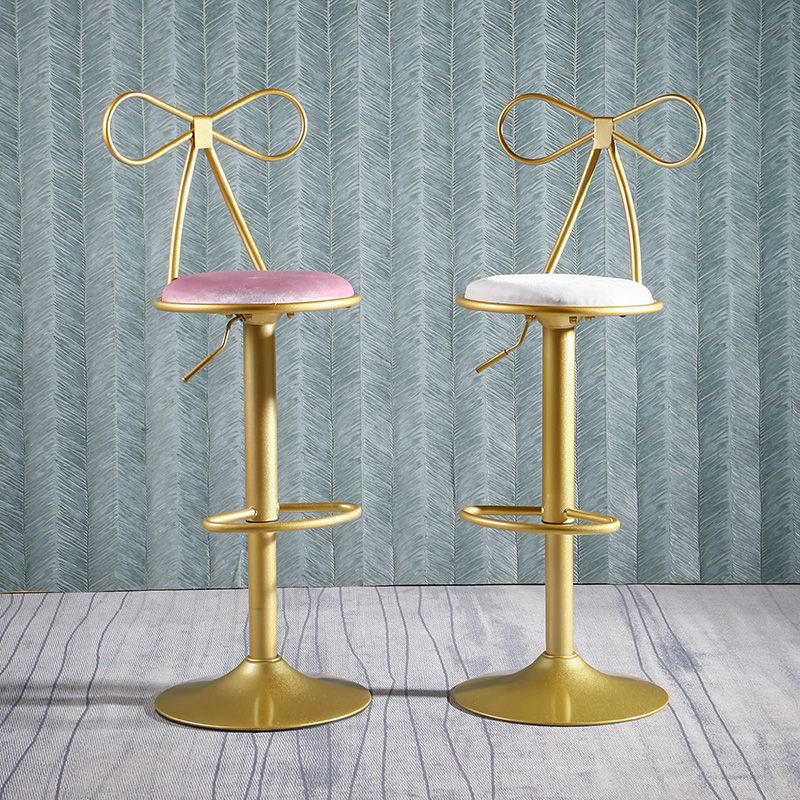 Glam Style Armless Counter Stool Upholstered Adjustable Height Bar Stool Clearhalo 'Bar Furniture' 'Bar Stools' 'bar_stools' 'furn' 'furn_bar_stools' 'Furniture' 'Kitchen & Dining Furniture' 1200x1200_410bdc02-701d-4082-aef7-80a157a82954