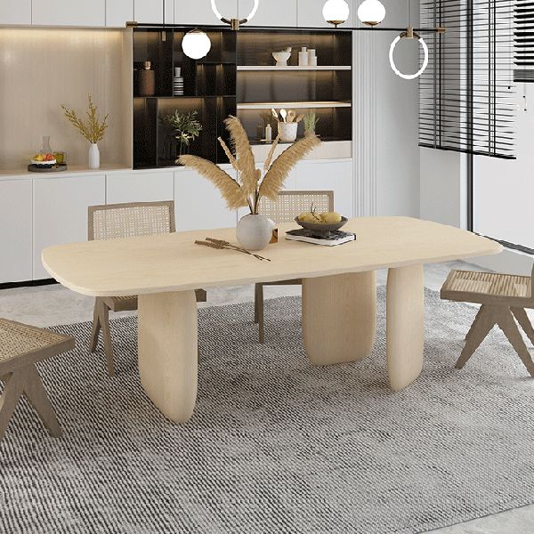 Pine Solid Wood Table Modern Rectangle Dining Table with 3 Legs for Restaurant Clearhalo ' dining_table' 'Dining Tables & Seating' 'Dining Tables' 'furn' 'furn_dining_table' 'Furniture' 'furniture_dining_table' 'Kitchen & Dining Furniture' 'kitchen&dining_furn' 'kitchen' 'kitchen_dining_table' 1200x1200_410e3c93-9915-4608-80e2-25d7c3f92007