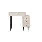 Vanity di trucco da tavolo in legno bianco bianco contemporaneo con cassetti