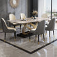Nordic Glam Rectangle Sintered Stone Table Set 1/4/5/7 Pieces Dining Set Clearhalo 'Dining Room Sets' 'Dining Tables & Seating' 'dining_room_set' 'furn' 'furn_dining_room_set' 'Furniture' 'Kitchen & Dining Furniture' 1200x1200_4111ea3f-d069-4d37-97d9-d1f5e77081cb