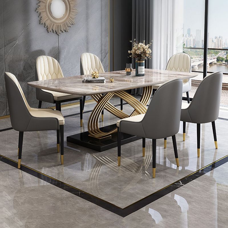 Nordic Glam Rectangle Sintered Stone Table Set 1/4/5/7 Pieces Dining Set Clearhalo 'Dining Room Sets' 'Dining Tables & Seating' 'dining_room_set' 'furn' 'furn_dining_room_set' 'Furniture' 'Kitchen & Dining Furniture' 1200x1200_4111ea3f-d069-4d37-97d9-d1f5e77081cb