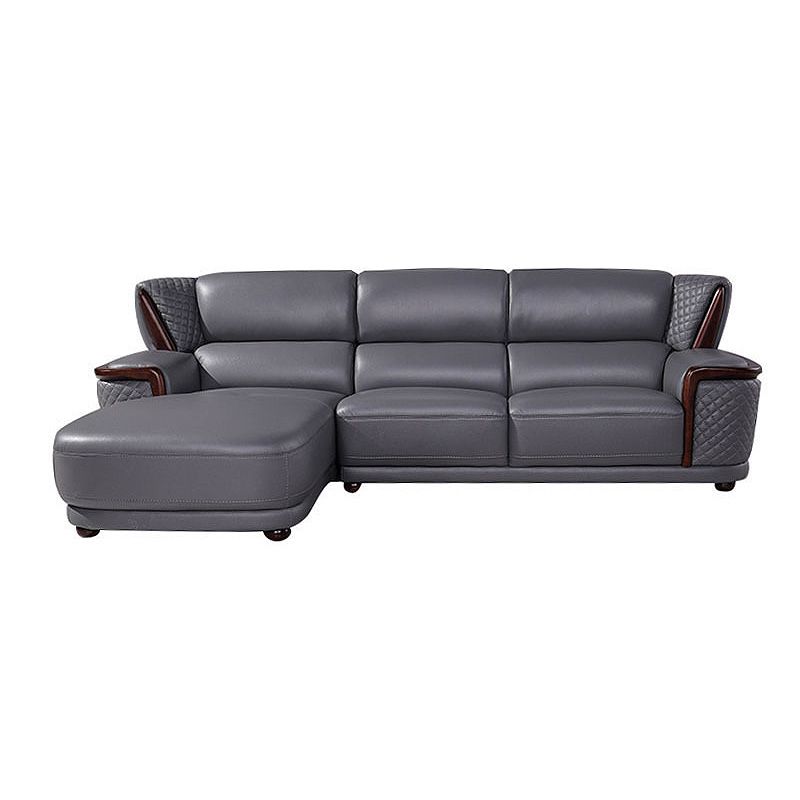 Genuine Leather Sectional Grey Cushion Back Sofa and Chaise for Living Room Clearhalo 'furn' 'furn_sectionals' 'Furniture' 'furniture_sectionals' 'Living Room Furniture' 'Sectionals' 1200x1200_4112fa6c-12d1-40cd-99a2-d1c22aa111c5
