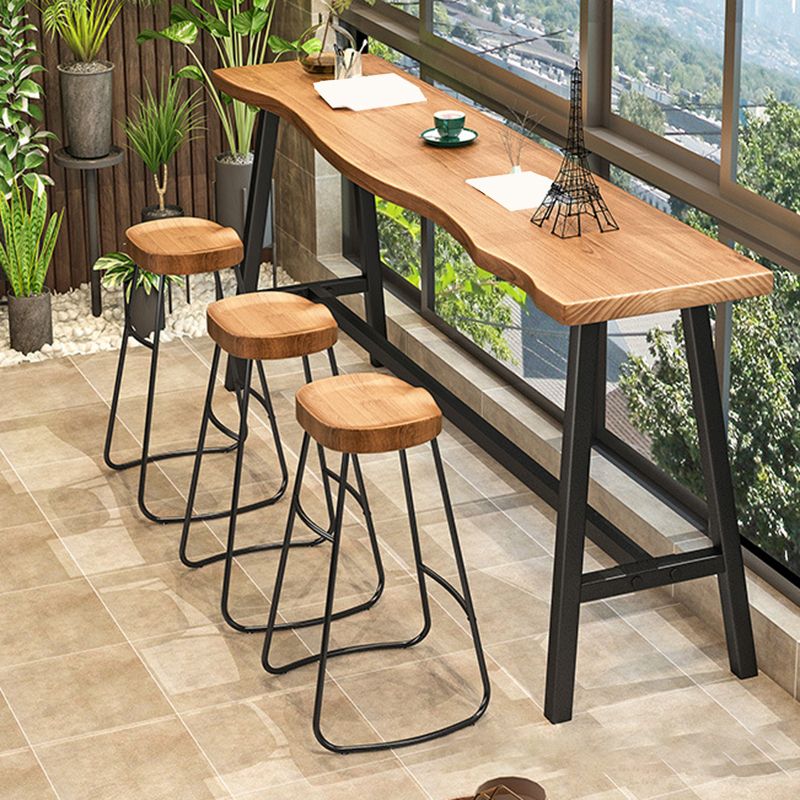 Taburete de comedor de madera Taburetes de bar contemporáneos en negro y marrón