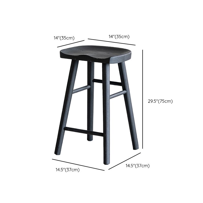 Modern Style Black Bar Stool Solid Wood Bar Stools for Dining Room