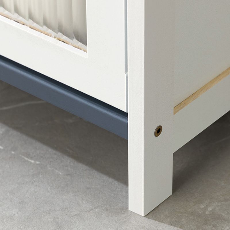 Server buffet di bambù bianco con porte di vetro moderno server da pranzo moderno