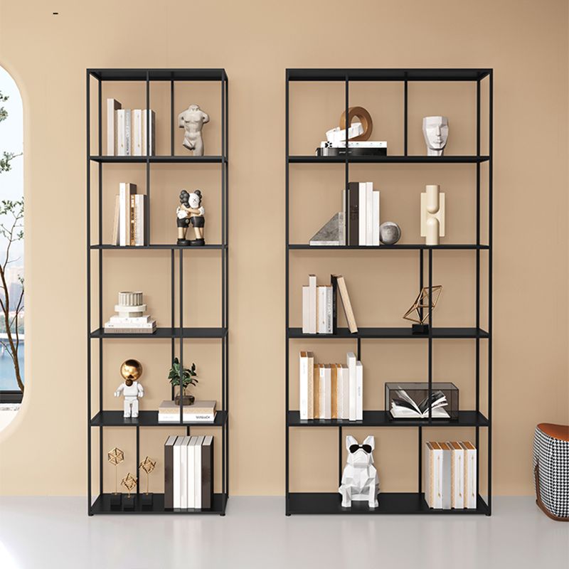 76.77"H Bookshelf Contemporary Style Open Back Black Bookcase for Home Office Clearhalo 'Bookcases' 'furn' 'furn_bookcases' 'Furniture' 'furniture_bookcases' 'Office Furniture' 1200x1200_41188011-fc28-4873-8e11-14aeafb6167b