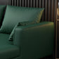 Square Arm Sectionals,137.8" L, Pillowed Back Faux Leather Cushions Sectional in Green