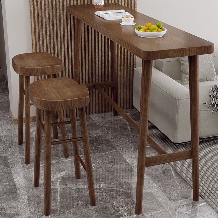 Modern Wooden Bistro Bar Table Rectangle Footrest Bar Table for Living Room Clearhalo 'Bar Furniture' 'Bar Tables' 'bar_tables' 'furn' 'furn_bar_tables' 'Furniture' 'Kitchen & Dining Furniture' 1200x1200_4118f6ca-2cf0-45e0-b18d-fcf0eccc94c4