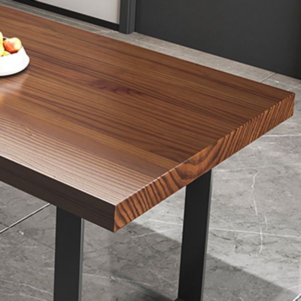 Rectangle Solid Wood Kitchen Desk Industrial Double Pedestal Table