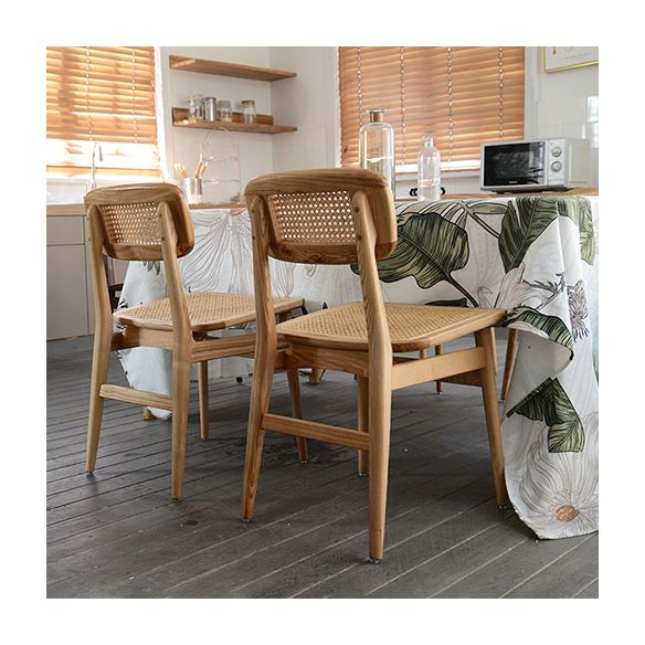 Indoor Armless Dining Chairs Rattan Side Chairs with Wood Legs (Set of 2) Clearhalo ' kitchen&dining_furn' 'Dining Chairs' 'Dining Tables & Seating' 'dining_chair' 'furn' 'furn_dining_chair' 'Furniture' 'furniture_dining_chair' 'Kitchen & Dining Furniture' 'kitchen' 1200x1200_411bbf11-7553-4749-97e8-d2c9f3c74cad
