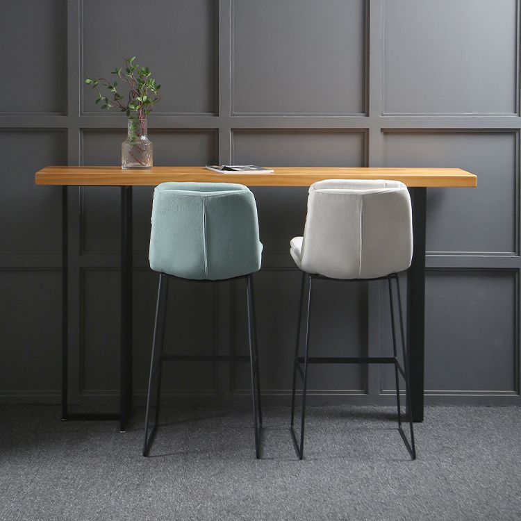 Wood Counter Table with Rectangle Table Top Double Pedestal Table- 41.3" H Clearhalo 'Bar Furniture' 'Bar Tables' 'bar_tables' 'furn' 'furn_bar_tables' 'Furniture' 'furniture_bar_tables' 'Kitchen & Dining Furniture' 1200x1200_411d4f98-596b-4eb8-ac8c-836ba1dc4dfe