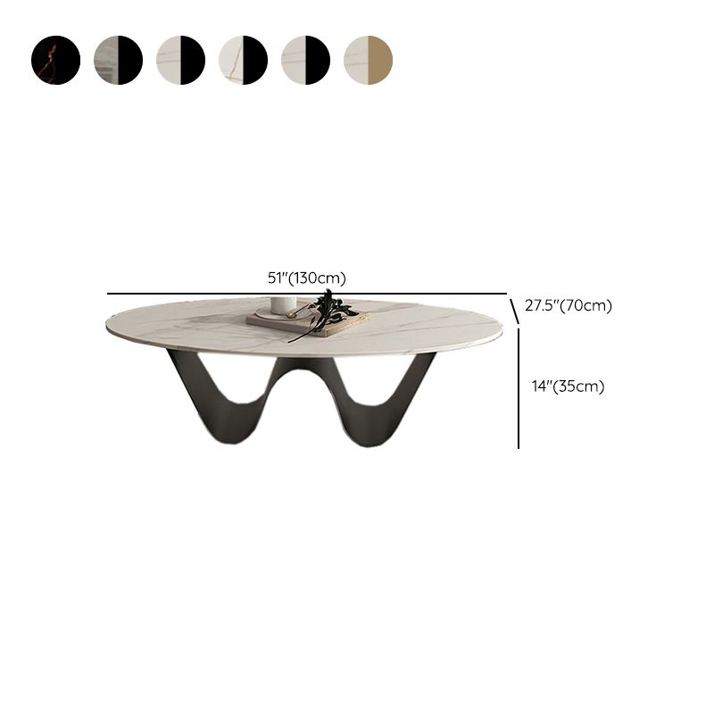 Table basse ovale abstraite en ardoise ou table de bout