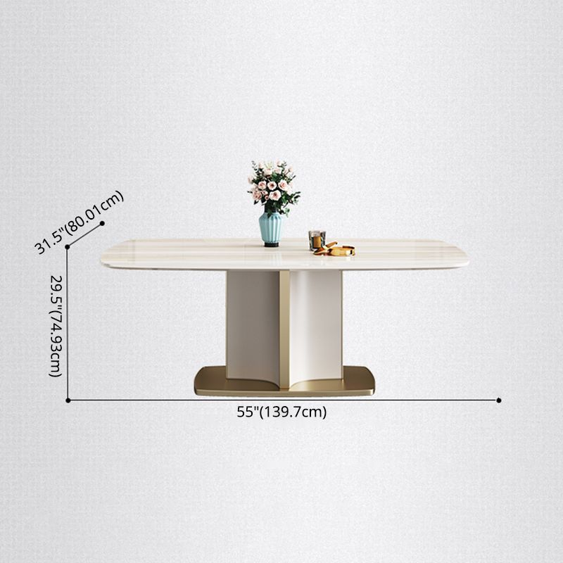 Modern Style Marble Table with White Table and Pedestal Base for Home Use Clearhalo 'Dining Room Sets' 'Dining Tables & Seating' 'dining_room_set' 'furn' 'furn_dining_room_set' 'Furniture' 'furniture_dining_room_set' 'Kitchen & Dining Furniture' 'kitchen&dining_furn' 'kitchen' 1200x1200_411f2fde-5073-4832-97b1-2ee99b1b38a0