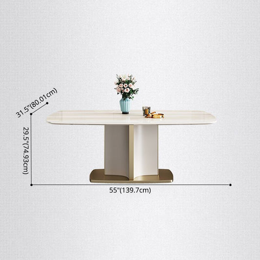 Modern Style Marble Table with White Table and Pedestal Base for Home Use Clearhalo 'Dining Room Sets' 'Dining Tables & Seating' 'dining_room_set' 'furn' 'furn_dining_room_set' 'Furniture' 'furniture_dining_room_set' 'Kitchen & Dining Furniture' 'kitchen&dining_furn' 'kitchen' 1200x1200_411f2fde-5073-4832-97b1-2ee99b1b38a0
