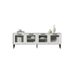 Mueble para TV con almacenamiento cerrado escandinavo Mueble para TV de madera sintética con 4 puertas