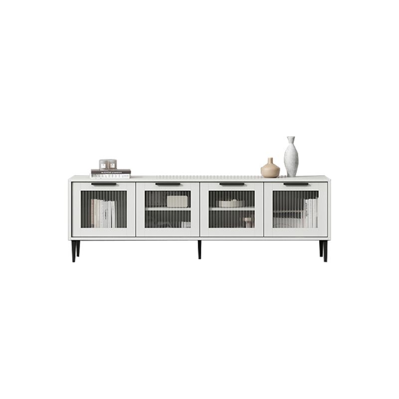 Mueble para TV con almacenamiento cerrado escandinavo Mueble para TV de madera sintética con 4 puertas