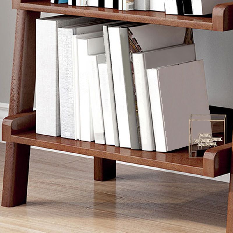 Modern Style Bookcase Rubber Wood Open Back Ladder Bookshelf for Home Office Clearhalo 'Bookcases' 'furn' 'furn_bookcases' 'Furniture' 'Office Furniture' 1200x1200_4121c62a-b8dd-436e-8dff-5e13a9e786fc